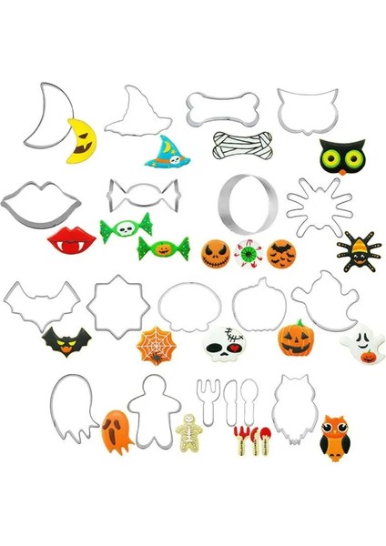 No.11 Stili Cadılar Bayramı Pastanesi Paslanmaz Çelik Çerez Kesici Bisküvi Çerez Pulları Bakeware Bisküvi Kalıbı Pişirme Bisküvi Kalıbı Pişirme Aracı (Yurt Dışından) modelleri