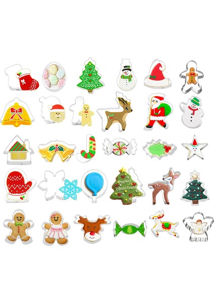 No.8 Stili Ristmas Kurabiye Kesici-Kar Tanesi, Şeker Kamışı, Yılbaşı Ağacı, Yıldız,zencefilli Bisküvi Fondan Kesiciler - Paslanmaz Çelik (Yurt Dışından) fiyatları