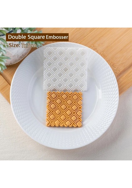 E2643-ÇIFT Kare Stili Geometrik Aşk Desen Sevgililer Günü Fondan Bisküvi Kalıbı Ingilizce Mektup 3D Kabartma Damga Düğün Doğum Günü Partisi Pişirme Aracı (Yurt Dışından)