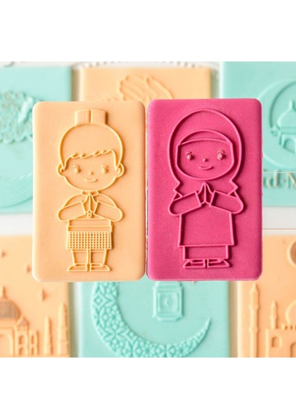 Desen E Damga Stili Eid Mubarak Çerez Kesiciler Pullar Ramazan Islam Müslüman Bisküvi Kalıpları Fener Kilise Kurabiye Araçları Pişirme Için Fondan Malzemeleri (Yurt Dışından) indirimleri