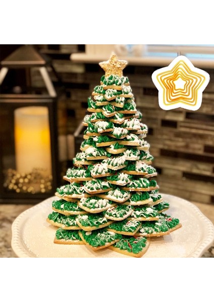 6 Adet Yıldız Tarzı 3D Noel Ağacı Kurabiye Kesici Kalıp Yıldız Şekli Bisküvi Kulesi Noel Dekorasyon Fondan Bisküvi Kek Kalıpları Noel Pişirme Araçları (Yurt Dışından) fiyatları