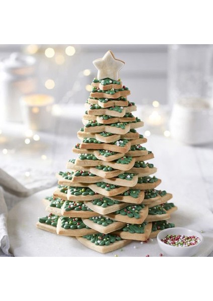 6 Adet Yıldız Tarzı 3D Noel Ağacı Kurabiye Kesici Kalıp Yıldız Şekli Bisküvi Kulesi Noel Dekorasyon Fondan Bisküvi Kek Kalıpları Noel Pişirme Araçları (Yurt Dışından) modelleri
