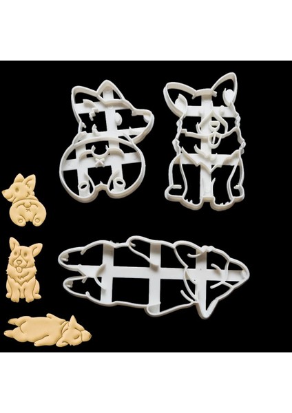 3 Adet Set Stili Et Çerez Kesiciler Kalıp Corgi Köpek Şekilli Dıy Bisküvi Pişirme Aracı Çocuklar Için Sevimli Hayvan Çerez Damgası Mutfak Eşyaları Bakeware (Yurt Dışından)