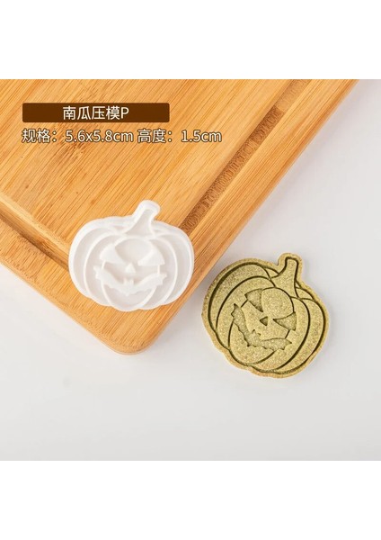 E2491-P Stili Dıy Cadılar Bayramı Balkabağı Çerez Kesici Bisküvi Kalıp Kabak Damga Fondan Kek Dekorasyon Kalıpları Cadılar Bayramı Partisi Için Pişirme Araçları (Yurt Dışından)