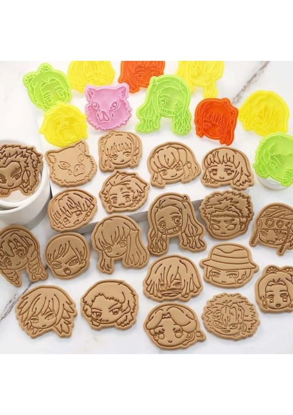 H16-RASTGELE Renk Stili Tyles Anime Demon Slayer 3D Damga Kurabiye Kalıbı Dıy Dekorasyon Pasta Kesici Fondan Pişirme Kalıp Aracı (Yurt Dışından) fırsatları