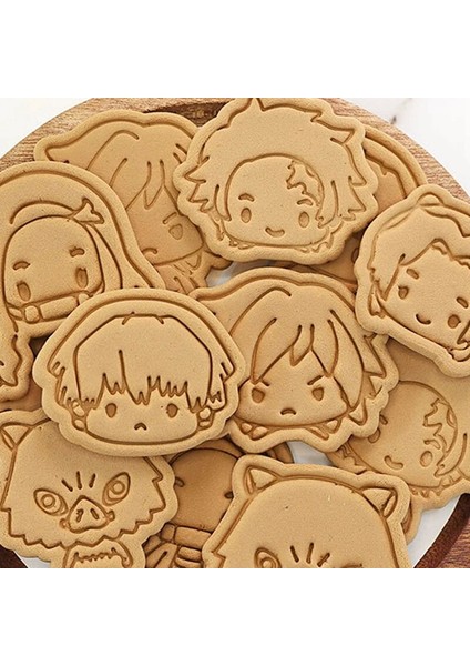 H16-RASTGELE Renk Stili Tyles Anime Demon Slayer 3D Damga Kurabiye Kalıbı Dıy Dekorasyon Pasta Kesici Fondan Pişirme Kalıp Aracı (Yurt Dışından) indirimleri