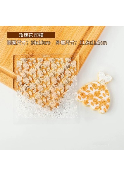 QA0032 Stili Akrilik Kabartmalı Kek Kalıbı Gelinlik Gelin Yüzüğü Çerez Basın Damgası Embosser Kesici Fondan Şeker El Sanatları Kek Dekorasyon Araçları (Yurt Dışından)