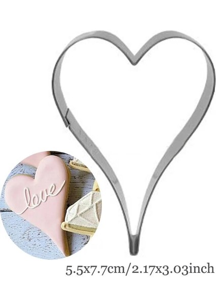 Açık Gri Tarzı 1 Adet Düğün Kalp Paslanmaz Çelik Çerez Kesici Pastane Emporte Parça Bisküvi Fondan Kek Dekor Araçları Bakeare Pastane (Yurt Dışından) modelleri