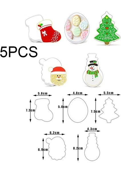 Noel 5AA Stili Noel Kurabiye Kesici Seti Paslanmaz Çelik 3D Deniz Kek Kalıbı Bisküvi Kalıbı Kar Tanesi Fondan Kesici Kiti Dıy Pişirme Araçları C (Yurt Dışından) fiyatları