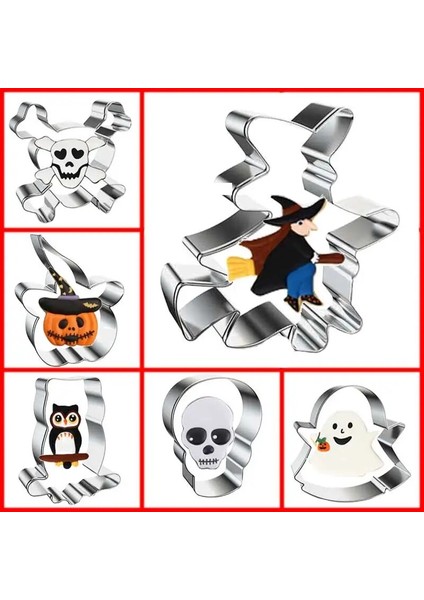 Cadılar Bayramı-8 Tarzı Cadılar Bayramı Çerez Kesici Kabak Kalıp Dekorasyon Kafatası Kurabiye Fondan Pasta Pişirme Araçları Kek Stencil Mutfak Aksesuarları (Yurt Dışından) fiyatları