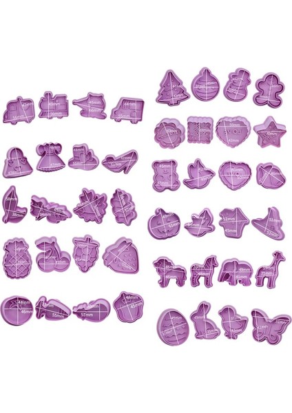 Kız Set Stili 4 Adet Bisküvi 3D Plastik Push-Tipi Noel Çerez Damgası Bisküvi Kalıbı Çerez Kesici Ebeveyn-Çocuk Dıy Kalıp Kek Dekorasyon Araçları (Yurt Dışından) indirimleri