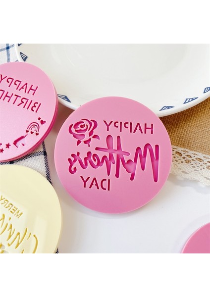 Yaci Shop TXFE001 Stili 2022 Doğum Günü Paskalya Kek Aracı Bebek Mutlu Anne Babalar Günü Mektubu Kabartmalı Kesici Kalıp Çerez Kesici Damga Fondan Dekorasyon (Yurt Dışından)