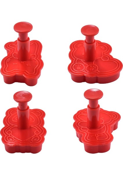 Hayvan Stili 4 Adet Kalp Çerez Kesici Seti Panda Ayı Fondan Pullar 3D Şeker Bisküvi Piston Kesiciler Sevgililer Günü Pastaları Için Pasta Dekorasyon (Yurt Dışından) indirimleri