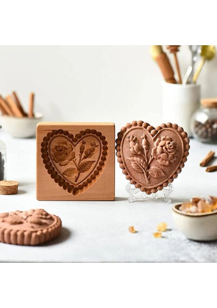 No.5 Tarzı Ahududu Aşk Kalp Bisküvi Fondan Kurabiye Kalıbı Oyma Kurabiye Kesici Kalıpları Ahşap Zencefilli Kurabiye Kalıbı (Yurt Dışından) fiyatları