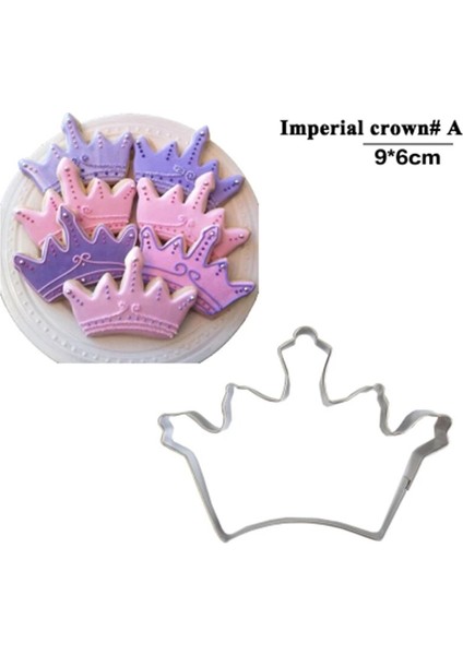 Taç Buzlanma Seti Damga Tatlı Kalıbı Paslanmaz Çelik Pişirme Fondan Gözleme Bisküvi Fudge Çikolata Çerez Kesici Mutfak Gereçleri (Yurt Dışından)