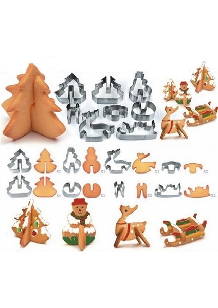 T Tarzı Noel Araçları Çeşitli Dıy Çerez Kesici Paslanmaz Çelik Kesim Bisküvi Kalıp Pişirme Araçları Sebze Doğrayıcı Mutfak Aksesuarları (Yurt Dışından)