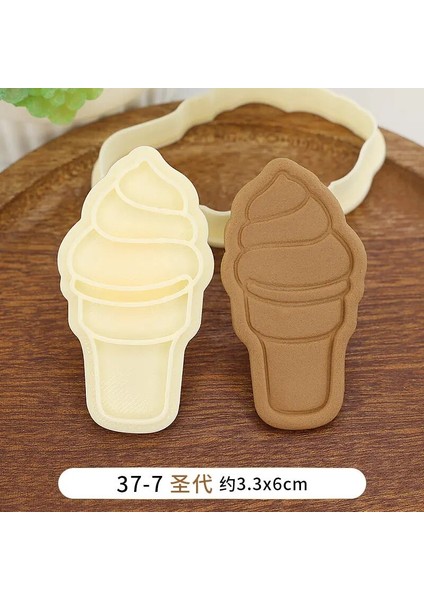 No.7 Tarzı Dondurma Karikatür Bisküvi Kalıp Popsicle Koni Ev 3D Üç Boyutlu Presleme Çerez Kesici Pişirme Aracı Mutfak Dıy Araçları (Yurt Dışından)