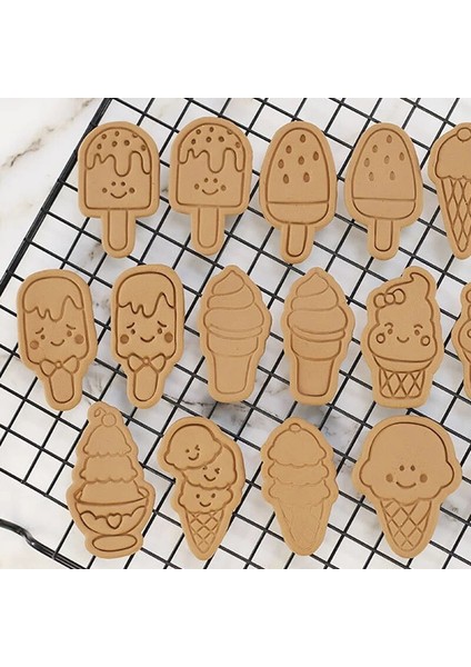 No.7 Tarzı Dondurma Karikatür Bisküvi Kalıp Popsicle Koni Ev 3D Üç Boyutlu Presleme Çerez Kesici Pişirme Aracı Mutfak Dıy Araçları (Yurt Dışından) fırsatları