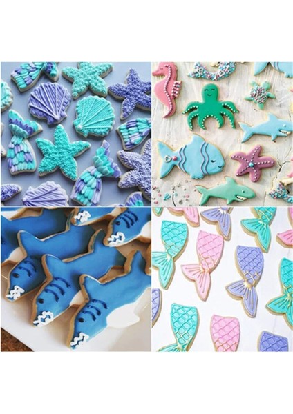 Kırmızı Stil Ark Denizyıldızı Balina Denizatı Kabuğu Denizkızı Kurabiye Kesici Setleri Kek Dekorasyon Fondan Kesiciler Pişirme Kurabiye Biscoito Kalıp (Yurt Dışından) modelleri