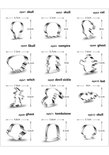 Stil8 Stili Ute Cadılar Bayramı Paslanmaz Çelik Bisküvi Dıy Kek Kalıbı Hayalet Kafatası Pişirme Çerez Kesici Araçları (Yurt Dışından) fırsatları