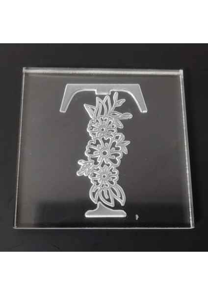 T Stili Flora Harfler Deluxe Damga Çerez Damgası Akrilik Mühür Deluxe Damga Kabartma Damga Çerez Kalıbı Stereoskopik Desen Kalıp (Yurt Dışından)