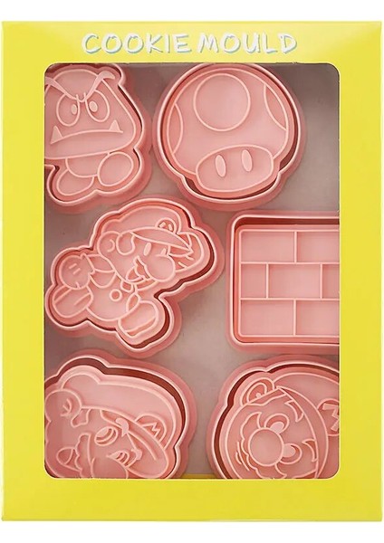 Mario 6 Adet Tarzı Et Sevgililer Günü Dıy Karikatür Ayı Gül Bisküvi Kalıbı Kurabiye Kesici 3D Bisküvi Kalıbı Pişirme Kalıbı Kurabiye Dekorasyon Aracı (Yurt Dışından)