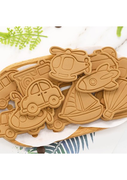 08 Uçak Stili Karikatür Araba 3D Çerez Kesiciler Araba Kamyon Denizaltı Helikopter Bisküvi Damga Kalıp Piston Dıy Pişirme Kalıp Kek Dekorasyon Araçları (Yurt Dışından) fırsatları