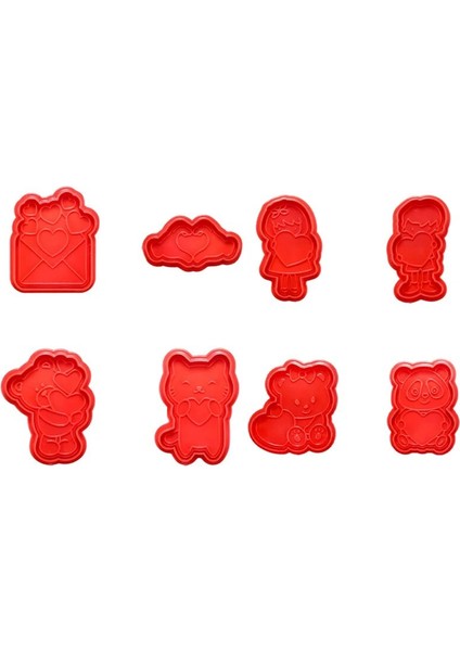 Beyaz B Stili 4 Adet Kalp Çerez Kesici Seti Panda Ayı Fondan Pullar 3D Şeker Bisküvi Piston Kesiciler Sevgililer Günü Pastaları Için Pasta Dekorasyon (Yurt Dışından) fiyatları