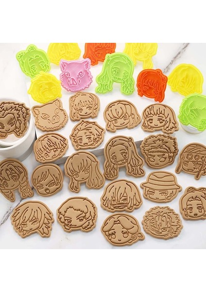 H15-RASTGELE Renk Stili Tyles Anime Demon Slayer 3D Damga Kurabiye Kalıbı Dıy Dekorasyon Pasta Kesici Fondan Pişirme Kalıp Aracı (Yurt Dışından) fırsatları