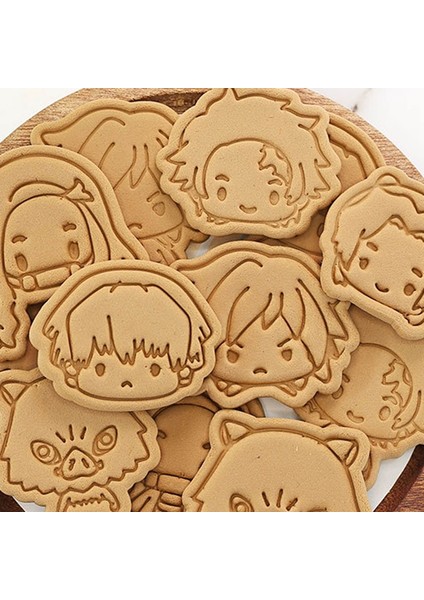 H15-RASTGELE Renk Stili Tyles Anime Demon Slayer 3D Damga Kurabiye Kalıbı Dıy Dekorasyon Pasta Kesici Fondan Pişirme Kalıp Aracı (Yurt Dışından) indirimleri