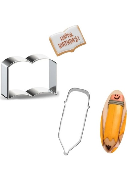 Kitap Stili Atisserie Reposteria Kitap Kalem Fırın Paslanmaz Çelik Çerez Kesici Bisküvi Kalıp Pastane Fondan Kek Dekor Araçları (Yurt Dışından) modelleri