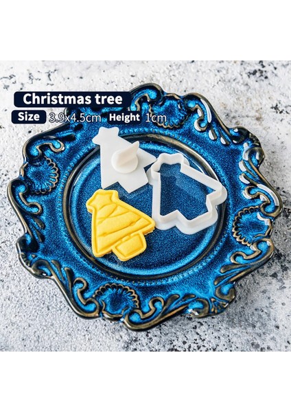 Noel Ağacı Stili Sevimli Noel Santa Kardan Adam Kurabiye Kesiciler Karikatür Bisküvi Kalıp Kurabiye Kek Decoratiing Damga Mutfak Pişirme Kurabiye Araçları (Yurt Dışından)