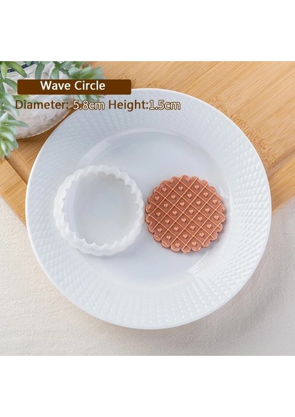 PC0310-DALGA Daire Stili Geometrik Aşk Desen Sevgililer Günü Fondan Bisküvi Kalıbı Ingilizce Mektup 3D Kabartma Damga Düğün Doğum Günü Partisi Pişirme Aracı (Yurt Dışından)