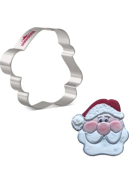 Kenıao Noel Noel Baba Yüzü Kurabiye Kesici x 9,4 cm - Bisküvi Fondanlı Sandviç Ekmek Kalıbı - Paslanmaz Çelik - Janka Tarafından (Yurt Dışından)