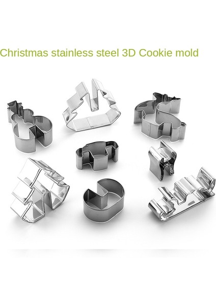 8 Adet-M Tarzı 3D Noel Ağacı Geyik Kardan Adam Kızak Kurabiye Kalıbı Paslanmaz Çelik Kek Fondan Kalıpları Çerez Baskı Kesici Pişirme Aksesuarları (Yurt Dışından) modelleri