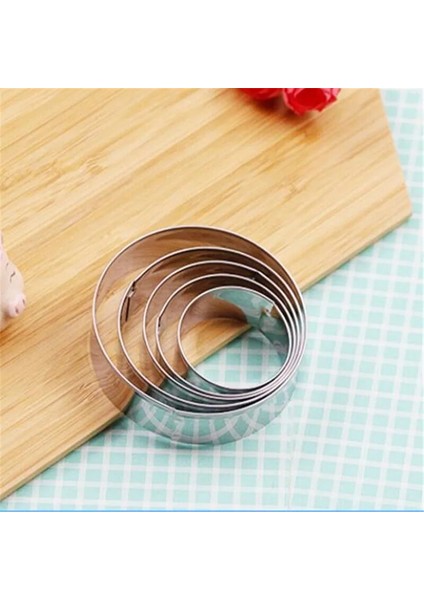5 Adet Tarzı Ake Yüzük Kalıp Paslanmaz Çelik Yuvarlak Daire Çerez Mousse Kesici Mini Kek Yüzük Kek Sakız Yapıştır Kalıp Dıy Düğün Pastası Araçları (Yurt Dışından) fiyatları