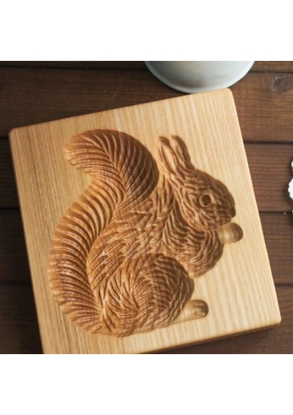 Sincap Tarzı Ahşap Zencefilli Kurabiye Damga Kalıbı Kek Kalıbı Dıy Ebeveyn-Çocuk Bisküvi Noel Gül Çiçek 3D Bisküvi Kabartma Pişirme Araçları (Yurt Dışından)