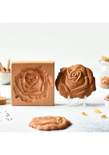 Sincap Tarzı Ahşap Zencefilli Kurabiye Damga Kalıbı Kek Kalıbı Dıy Ebeveyn-Çocuk Bisküvi Noel Gül Çiçek 3D Bisküvi Kabartma Pişirme Araçları (Yurt Dışından) fırsatları