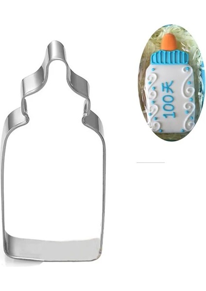 Şişe Stili Dıy Bebek Duş Şişesi Önlük Şekli Bisküvi Kurabiye Çikolata Kesici Fondan Besleme Noel Şişe Kek Kalıbı Pasta Mutfak Aracı (Yurt Dışından)