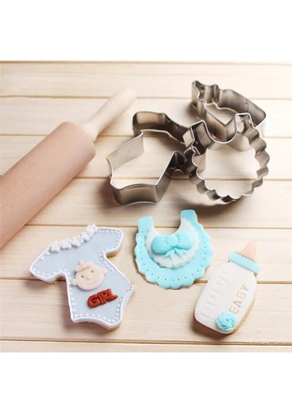 Şişe Stili Dıy Bebek Duş Şişesi Önlük Şekli Bisküvi Kurabiye Çikolata Kesici Fondan Besleme Noel Şişe Kek Kalıbı Pasta Mutfak Aracı (Yurt Dışından) fiyatları