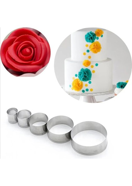 5 Adet Tarzı Ake Yüzük Kalıp Paslanmaz Çelik Yuvarlak Daire Çerez Mousse Kesici Mini Kek Yüzük Kek Sakız Yapıştır Kalıp Dıy Düğün Pastası Araçları (Yurt Dışından) modelleri