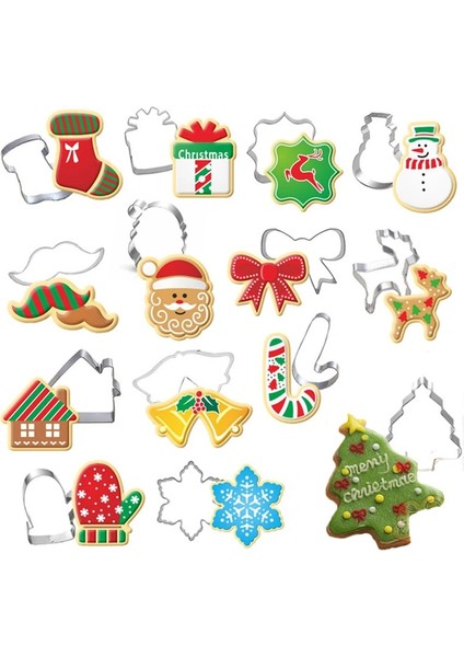 Q Stili Noel Araçları Çeşitli Dıy Çerez Kesici Paslanmaz Çelik Kesim Bisküvi Kalıp Pişirme Araçları Sebze Doğrayıcı Mutfak Aksesuarları (Yurt Dışından) fırsatları