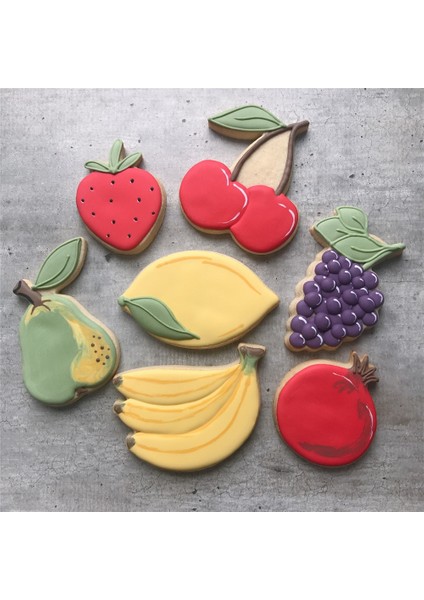 Armut Tarzı Kenıao Meyveli Kurabiye Kesici - Çilek, Armut, Limon, Üzüm, Nar, Kiraz, Muz Bisküvi Fondan Kalıp - Paslanmaz Çelik (Yurt Dışından) modelleri