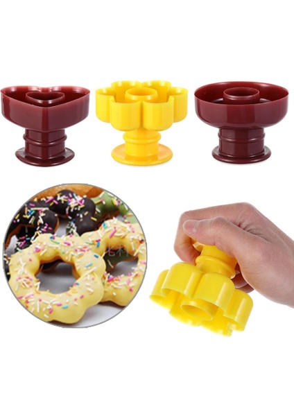 No.3 Tarzı 4 Tipi Plastik Donut Kek Makinesi Kalıp Ev Partisi Tatlılar Kesici Fondan Kesme Dıy Donut Kalıp Pasta Hamur Işleme Araçları (Yurt Dışından) modelleri