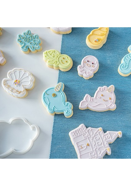 Kabuklu Kesici Kalıp Stili Sevimli Karikatür Deniz Hayvanı Deniz Kızı Çerez Piston Kesiciler Fondan Kek Kalıbı Bisküvi Sugarcraft Kek Dekorasyon Araçları Kurabiye Damgası (Yurt Dışından) fiyatları