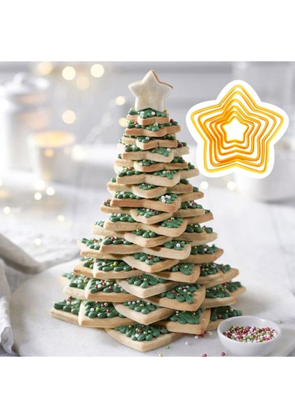 C Stilini Ayarla Noel Ağacı Çerez Kesici Seti 3D Yıldız Şekli Bisküvi Kulesi Dıy Fondan Bisküvi Kesiciler Kek Kalıbı Noel Dekorasyon Pişirme Araçları (Yurt Dışından) modelleri