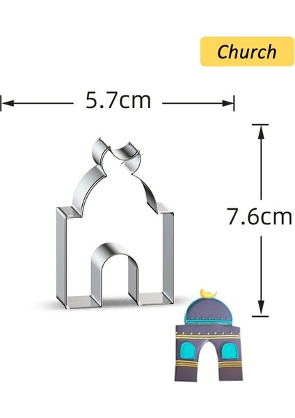 STIL10 Stili 1 Adet Eid Mubarak Bisküvi Kalıp Ay Yıldız Kilisesi Deve Kurabiye Kesiciler Dıy Kek Pişirme Araçları Ramazan Kareem Parti Ev Süslemeleri (Yurt Dışından)