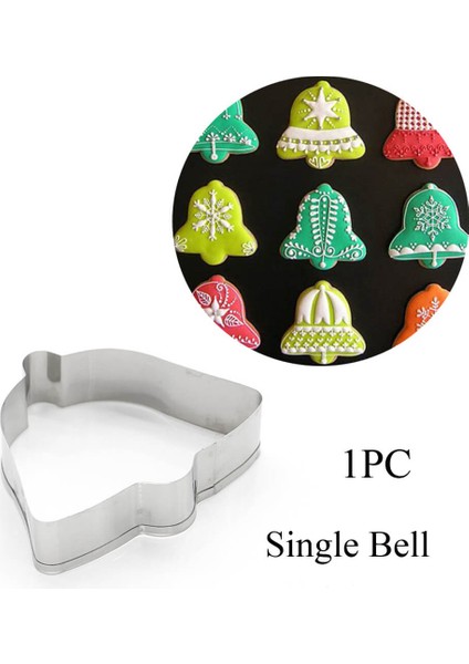 1 Adet Tek Çan Stili Ristmas Çerez Kesici Paslanmaz Çelik Bisküvi Kalıbı Noel Tema Kar Tanesi Noel Baba Zencefilli Kurabiye Adam Kek Kalıbı Pişirme Aracı (Yurt Dışından)