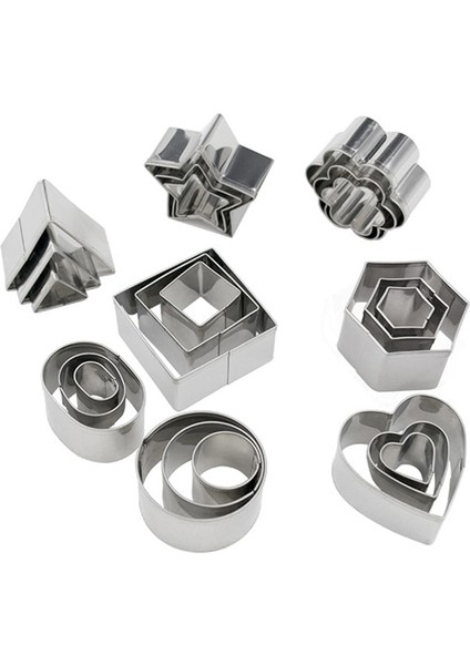 24 Adet Paslanmaz Çelik Kurabiye Kesici Seti Kalp Şeker Kalıbı Bisküvi Kalıpları (Yurt Dışından) fırsatları