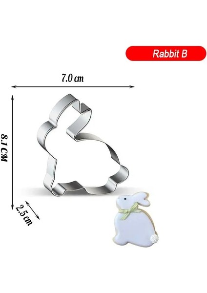 A-26 Tarzı Şekiller Tavşan Paslanmaz Çelik Kalıp Paskalya Yumurtası Kalıp Mutfak Eşyaları 3D Çerez Kesici Dıy Pişirme Dekor Pasta Modelleme Araçları (Yurt Dışından)
